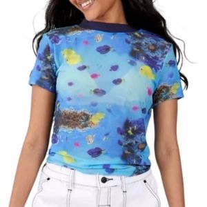 BDG Retro Ocean Print Top Size xs